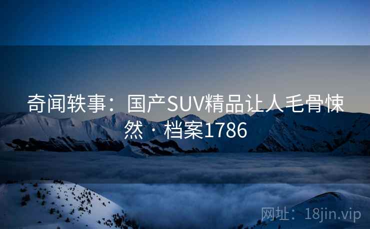 奇闻轶事:国产SUV精品让人毛骨悚然 · 档案1786 奇闻轶事:国产SUV精品让人毛骨悚然 · 档案1786